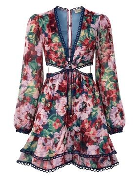 NWT SHOWPO Karmella Floral Cutout Mini Dress Romantic Summer Dress Size 4